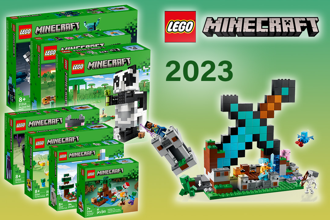 Nové LEGO Minecraft 2023 sety | oficiální obrázky