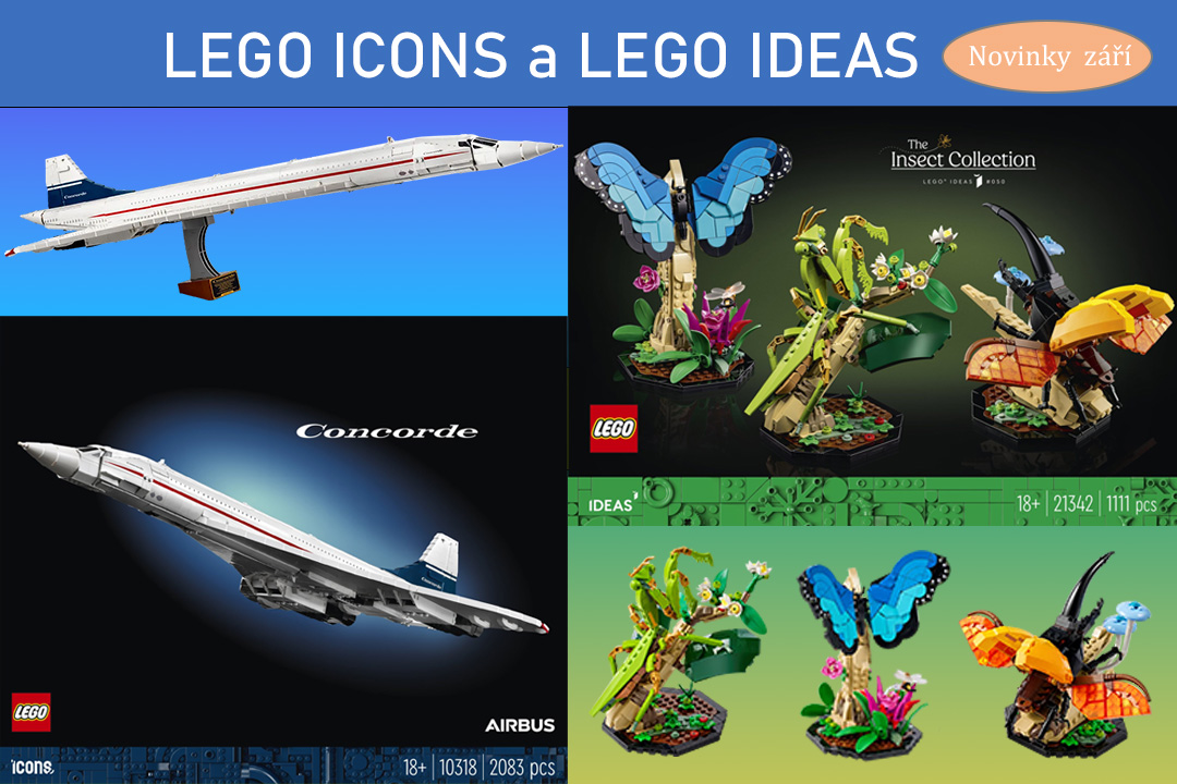 LEGO Icons Concorde a LEGO Ideas Sbírka hmyzu již brzy v prodeji!