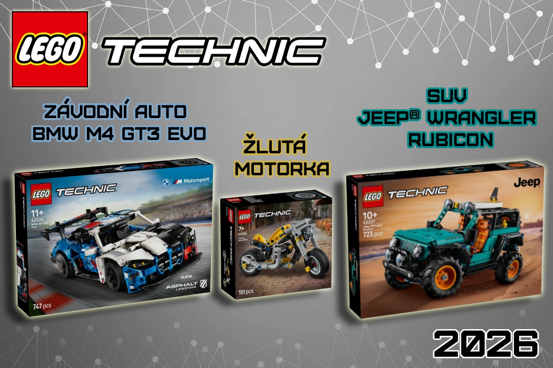 LEGO Technic 2026 (1. část) - březnová trojice vozidel