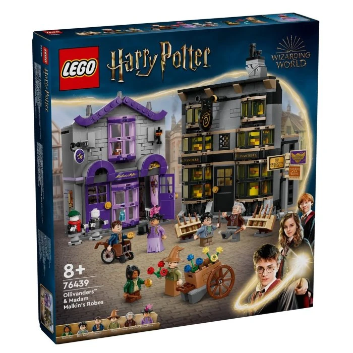 LEGO 76439 Ollivanderův obchod a Obchod madame Malkinové