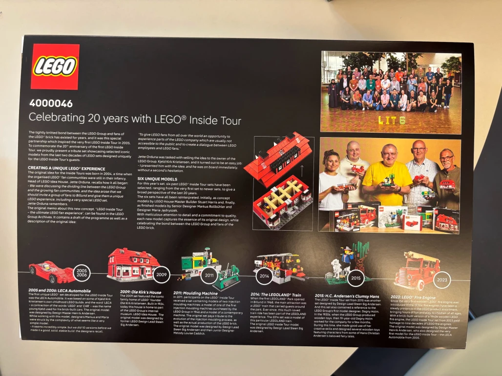 LEGO 4000046 LEGO Inside Tour Anniversary Collection