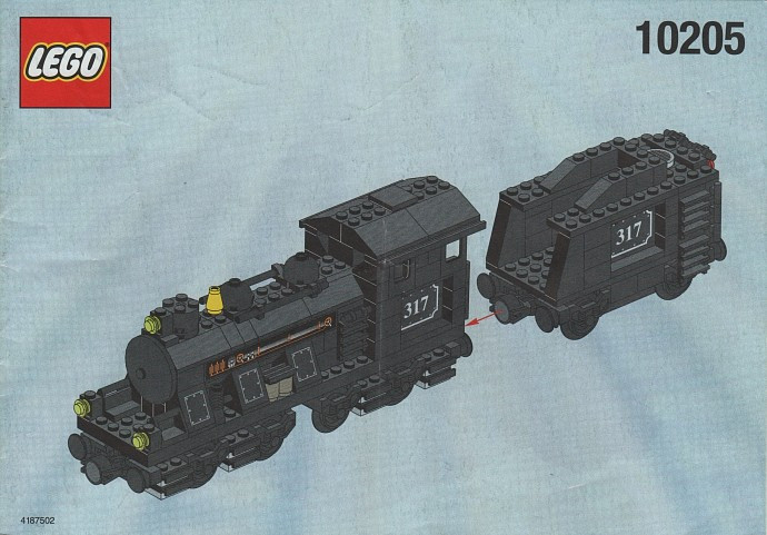 Large Train Engine with Tender, Black 