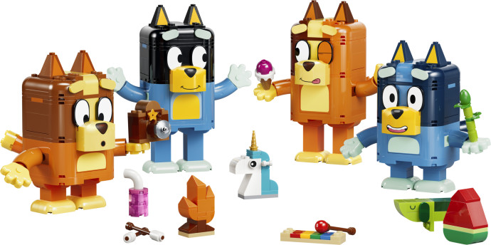 Bluey a její rodinka z kostek