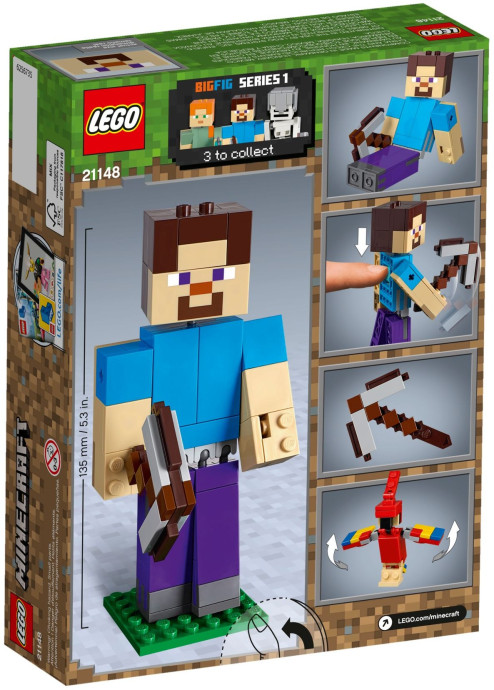 Minecraft Steve BigFig with Parrot
