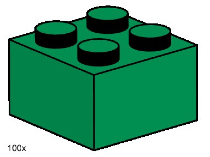 2x2 Dark Green Bricks
