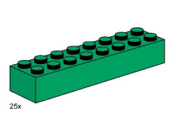 2x8 Dark Green Bricks