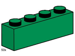1x4 Dark Green Bricks
