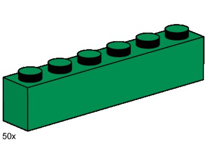 1x6 Dark Green Bricks