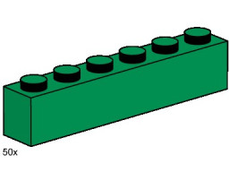 1x6 Dark Green Bricks