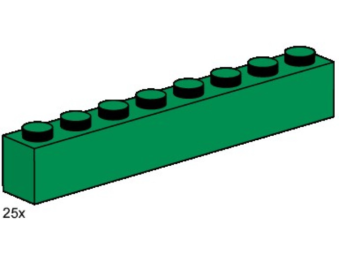 1x8 Dark Green Bricks