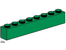 1x8 Dark Green Bricks