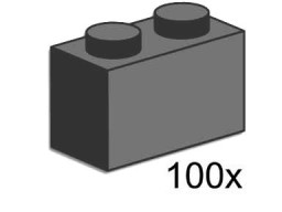 1x2 Dark Grey Bricks