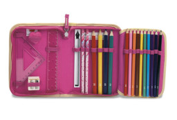 CLIKITS Heart Pencil Case with Pencils