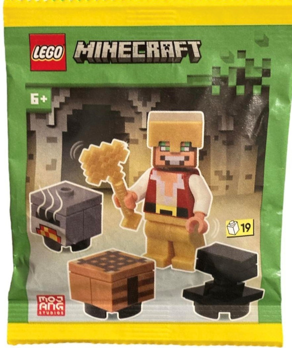 Hero with Crafting Table, Furnace and Anvil