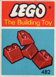 Slopes and Slopes Double 2 x 2, Red (The Building Toy)