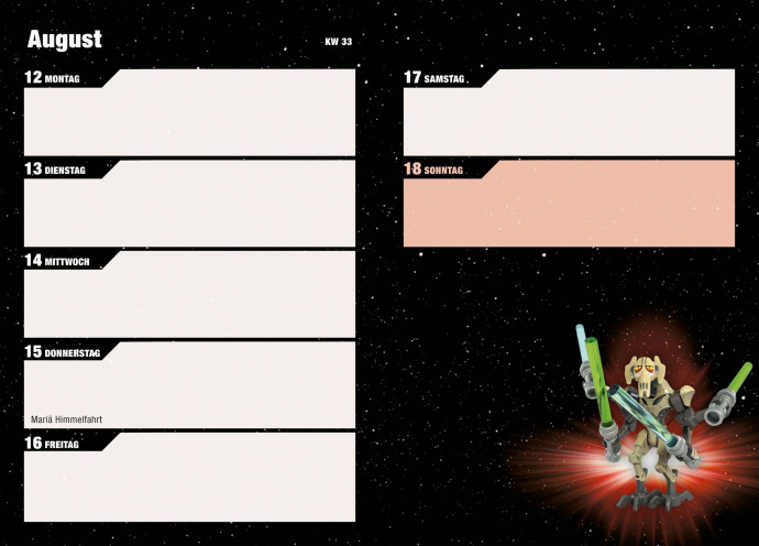 Star Wars 2014 Pocket Calendar