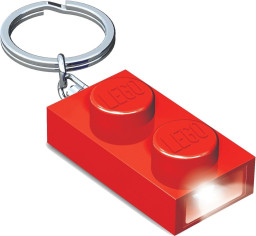 LEGO® Klíčenka s baterkou ve tvaru kostky 1 x 2 (červená)