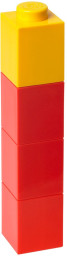 Square Drinking Bottle – Red with Yellow Lid