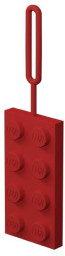 2x4 Red Silicone Luggage Tag
