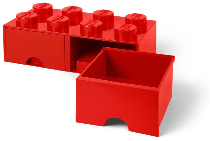 8 stud Bright Red Storage Brick Drawer