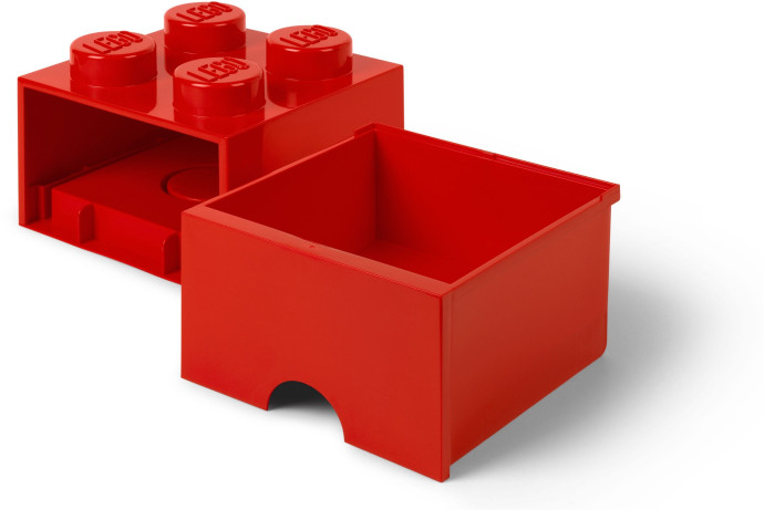 4 stud Bright Red Storage Brick Drawer