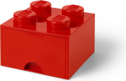 4 stud Bright Red Storage Brick Drawer