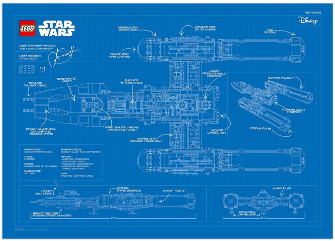Y-Wing blueprint poster