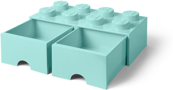 8 Stud Aqua Light Blue Storage Brick Drawer