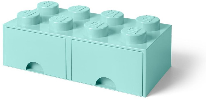 8 Stud Aqua Light Blue Storage Brick Drawer