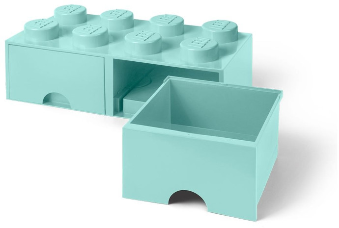 8 Stud Aqua Light Blue Storage Brick Drawer
