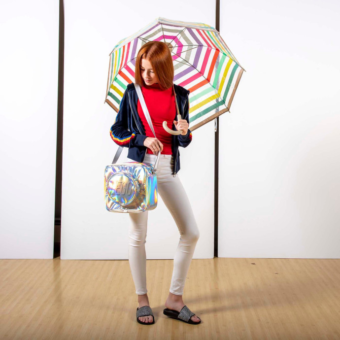 Holographic Brick Crossbody Bag