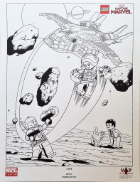 Captain Marvel Black & White Art Print