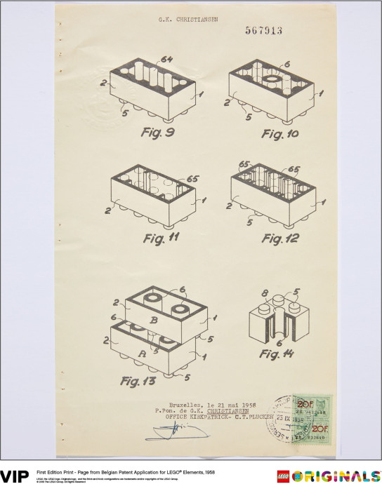 Belgian Patent LEGO Elements 1963
