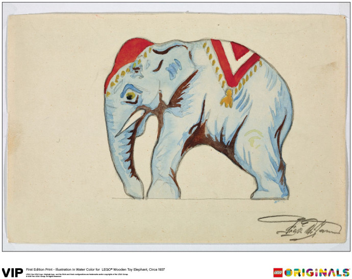 Illustration Wooden Toy Elephant