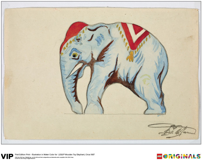 Illustration Wooden Toy Elephant