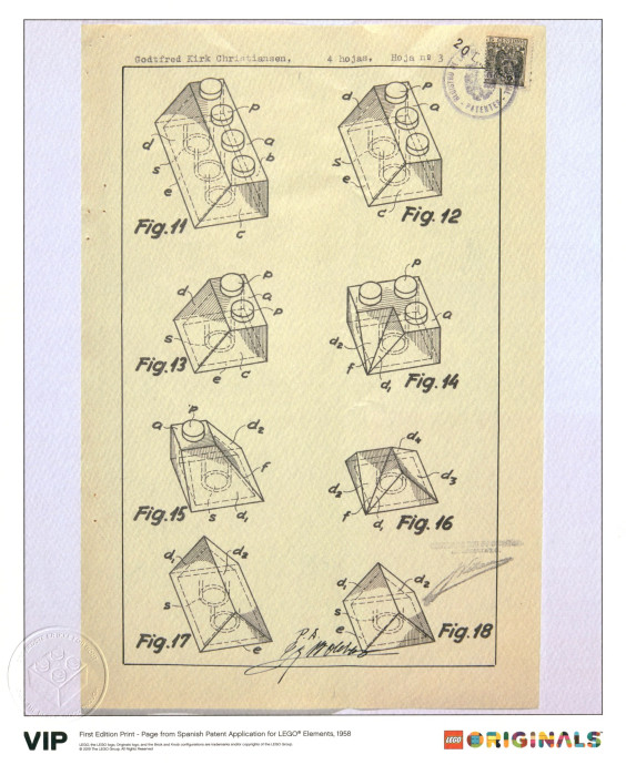 Spanish Patent LEGO Elements 1958