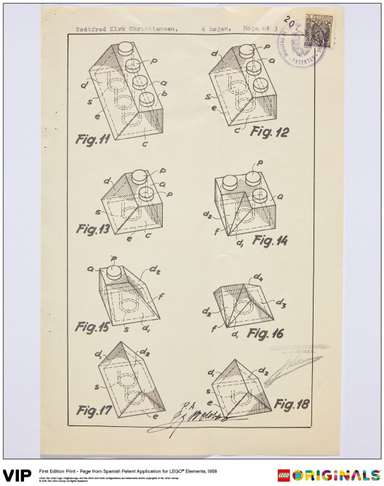 Spanish Patent LEGO Elements 1958