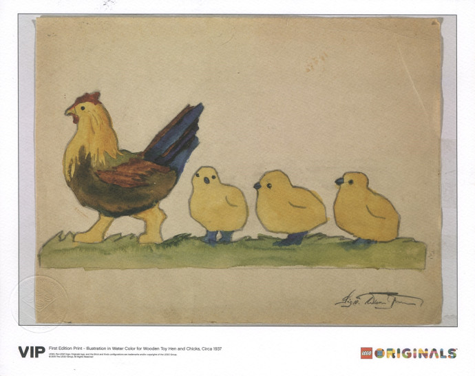 Toy Hen and Chicks Art Print