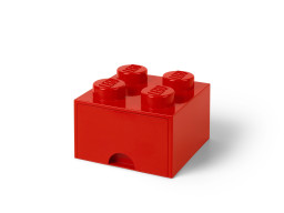 Červený úložný box ve tvaru kostky se 4 výstupky
