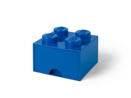 Úložná modrá kocka so zásuvkou a 4 výstupkami