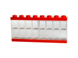 Výstavná vitrínka na 16 minifigúrok – červená