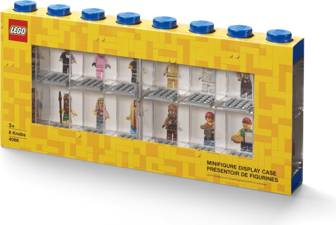 Minifigure Display Case 16 (8 knob) Blue