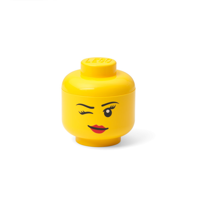 Malý úložný LEGO® minibox v tvare hlavy – žmurkajúca slečna