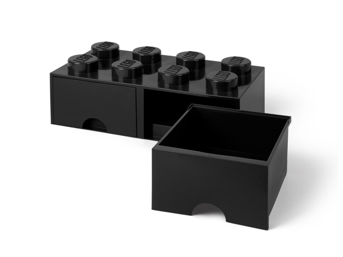 Černá úložná LEGO® kostka s 8 výstupky