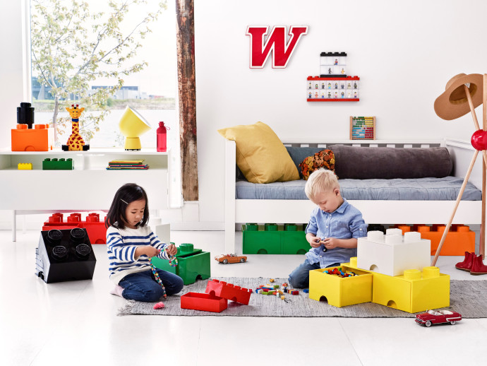 Černá úložná LEGO® kostka s 8 výstupky