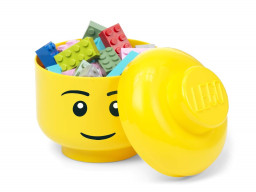Miniaturní úložný box – hlava chlapce – jasně žlutá