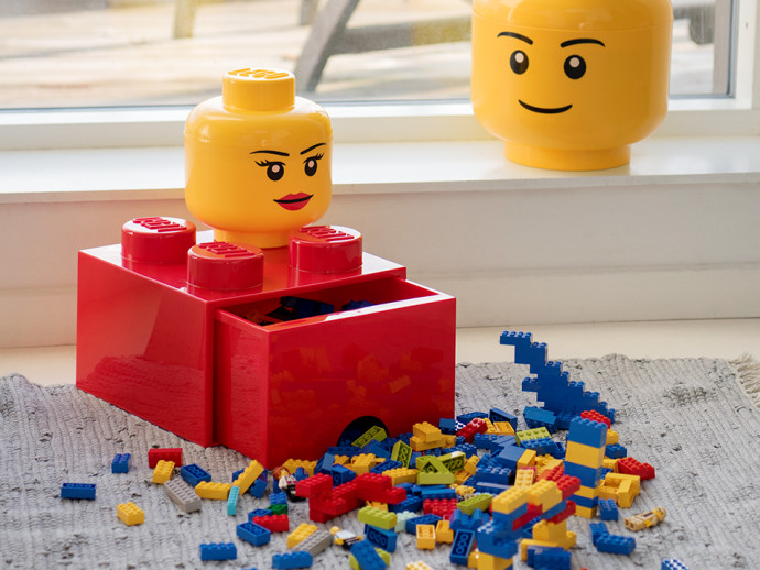 LEGO® úložný minibox v tvare hlavy – dievča