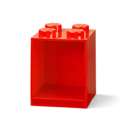 Polička z kocky so 4 výstupkami – svetločervená