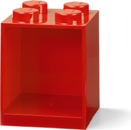 Brick Shelf 4 Knobs Bright Red