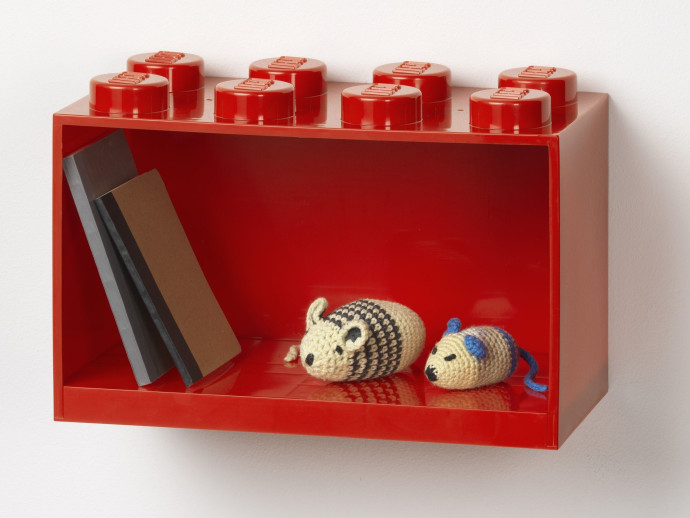 Brick Shelf 8 Knobs Bright Red